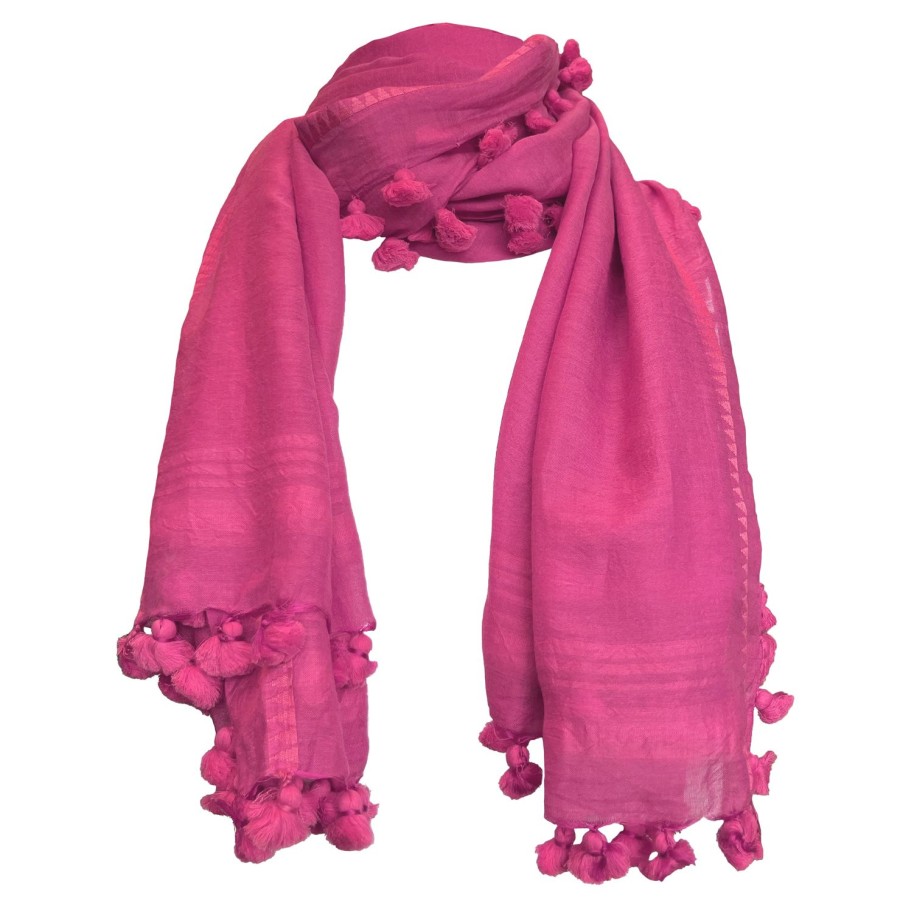 Accessories Oliphant | Pink Tassel Scarf