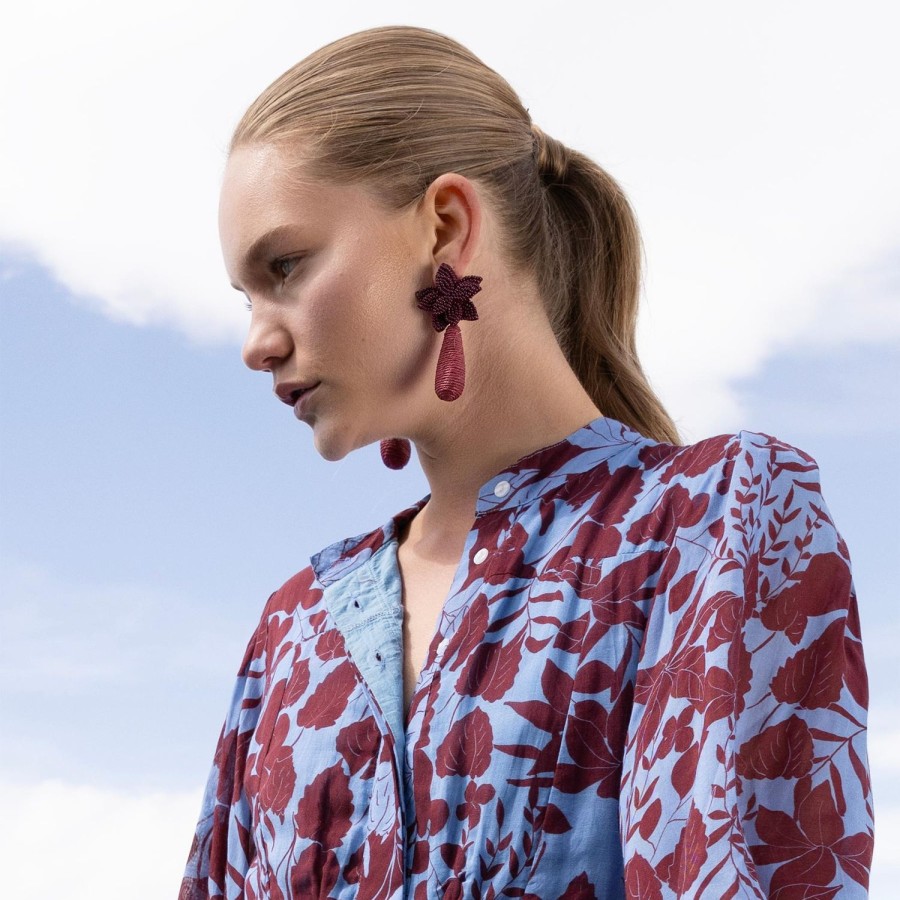 Accessories Oliphant | Marbella Earrings- Wine