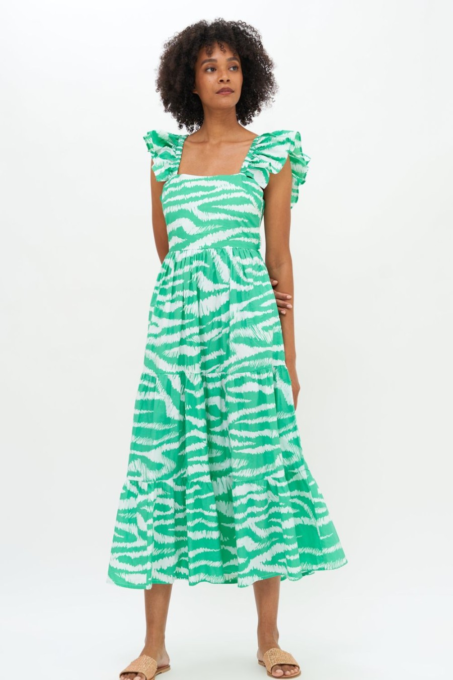 Clothing Oliphant | Flirty Tie Back Maxi- Singita Mint