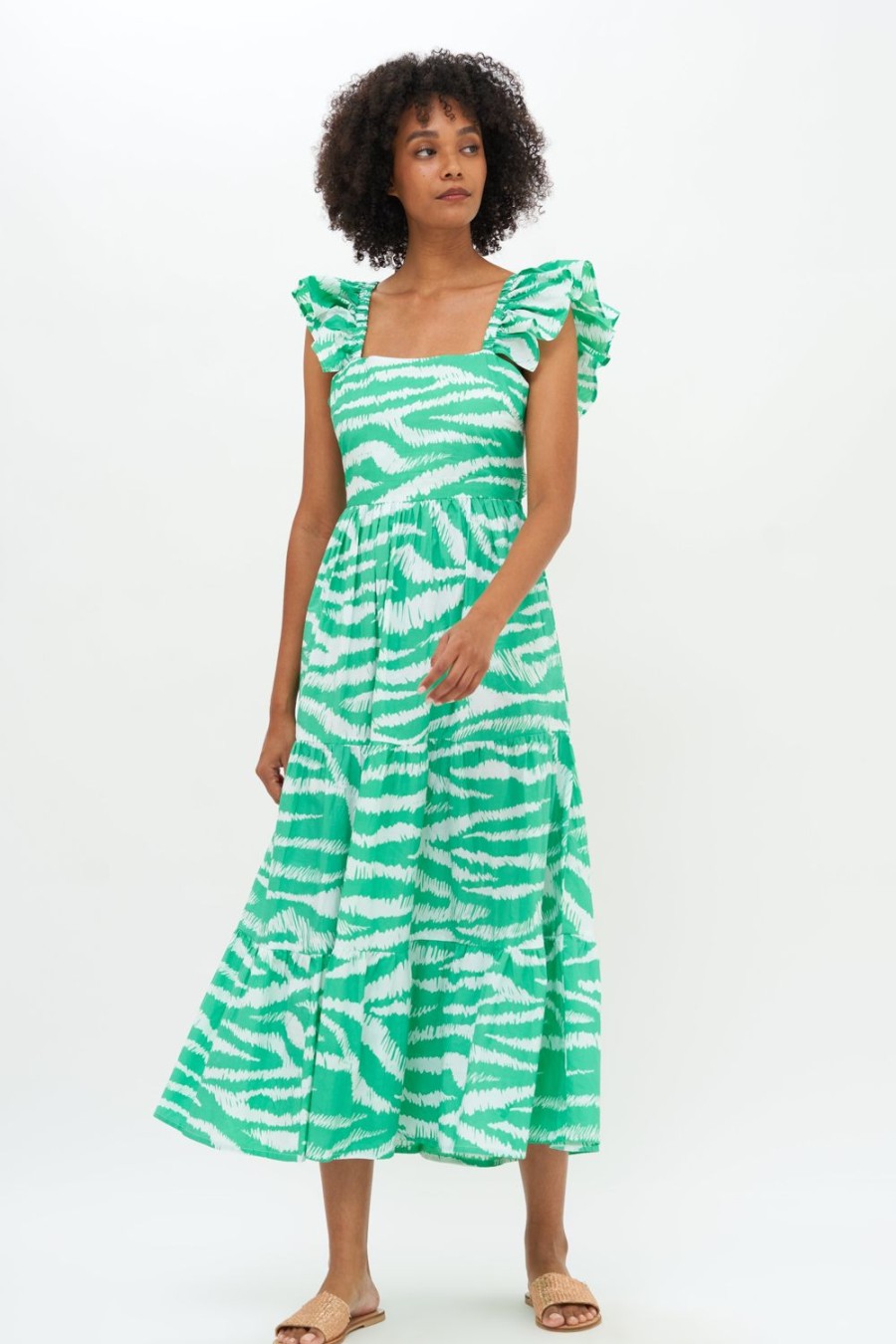 Clothing Oliphant | Flirty Tie Back Maxi- Singita Mint