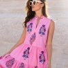 Clothing Oliphant | Yoke Dress- Boca Pink