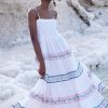 Clothing Oliphant | Smocked Back Maxi- Jamali White Gold