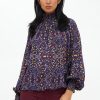 Clothing Oliphant | High Neck Blouse- Shibori Indigo