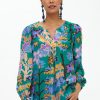 Clothing Oliphant | V-Neck Blouse- Bukhara Green