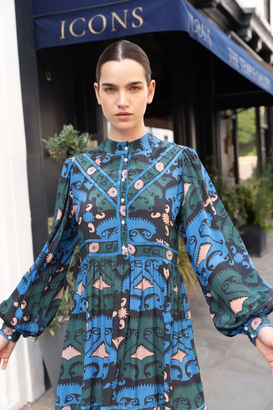 Clothing Oliphant | Shirt Dress Mini- Uzbek Blue