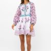 Clothing Oliphant | Tie Front Balloon Sleeve Short- Puglia Petal