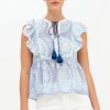 Clothing Oliphant | Flirty Tie Top- Samode Cobalt